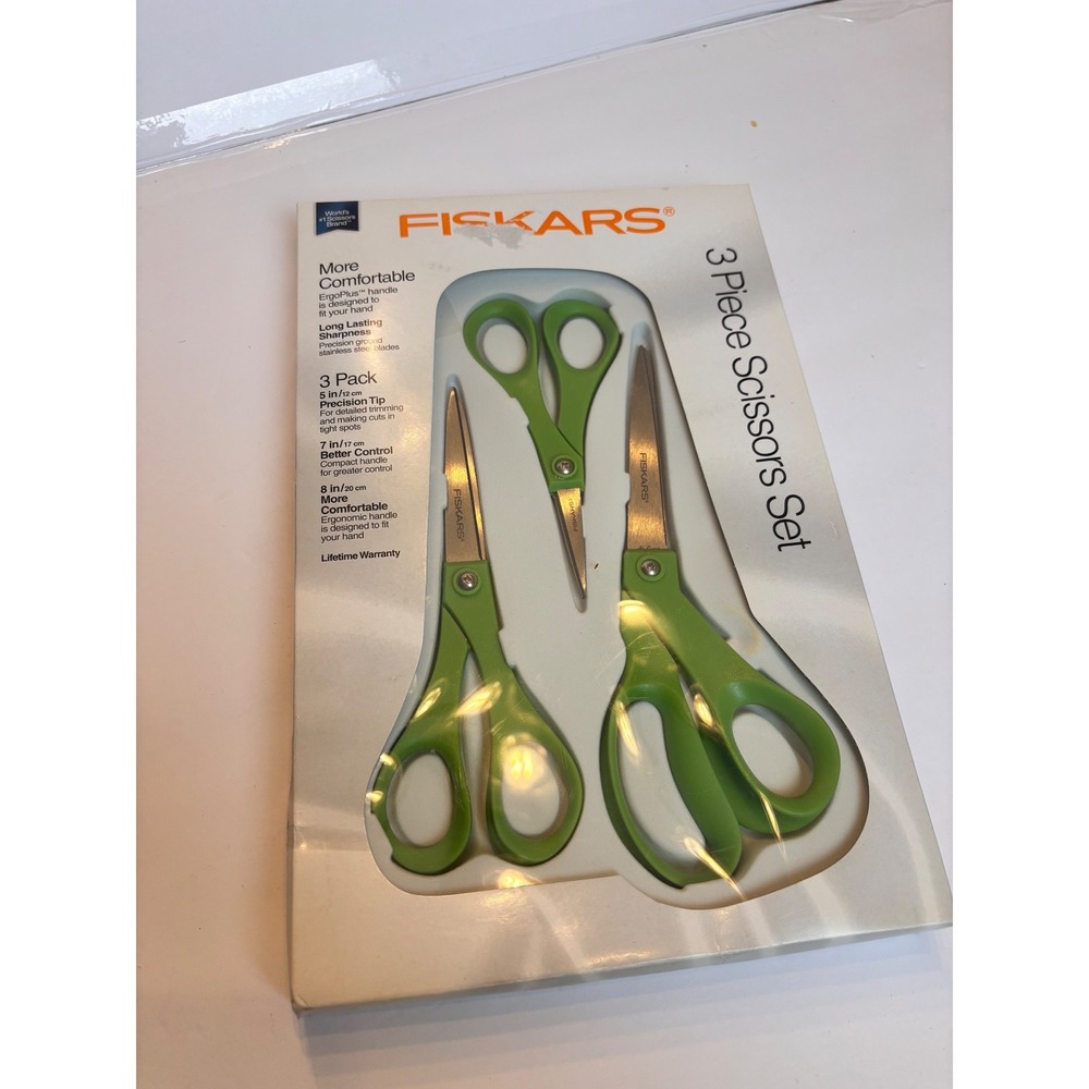 Fiskars 3 Piece Scissors Set‎ 7 inch 6 inch 5 inch Craft Sewing Cutting
